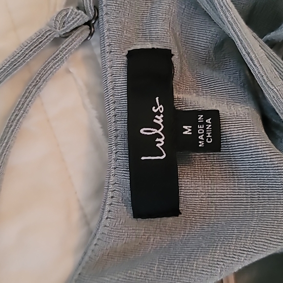 Lulu's Dreamy Date Sage Blue Surplice Midi Dress - Picture 9 of 12